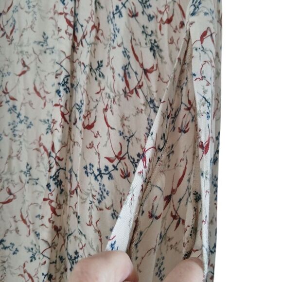 Treasure & Bond Floral Swim Coverup - Cream and Red Kimono ONE SIZE Longline - Picture 6 of 8